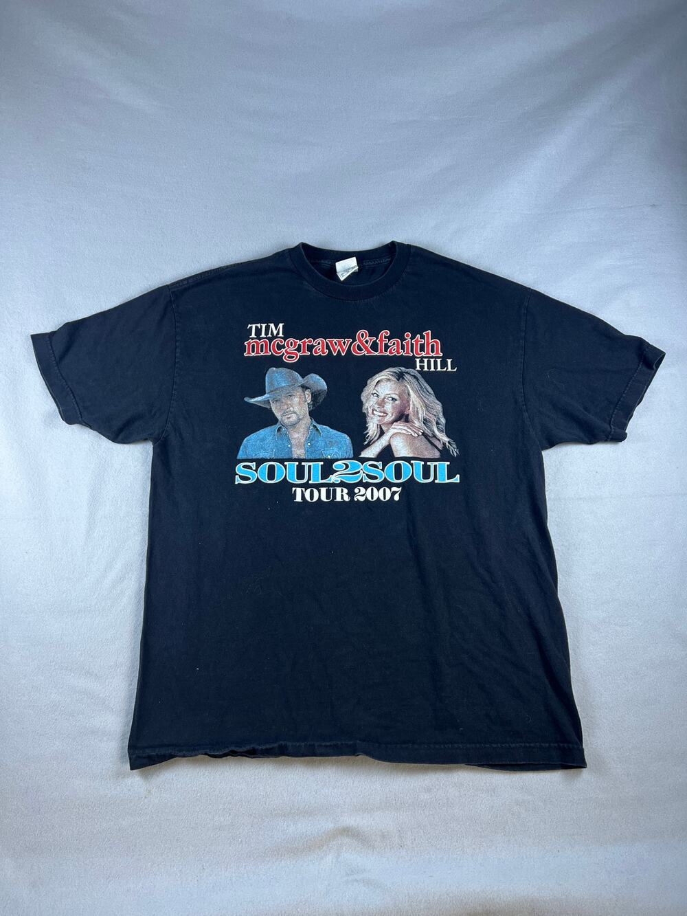 Vintage Tim McGraw Faith Hill Shirt Adult XL Soul 2 Soul Tour 2007 Concert Tee